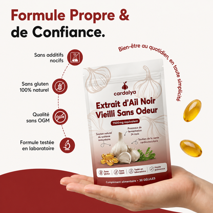 Extrait d'Ail Pur Fermenté 24 Mois — 7 500 mg · Sans Odeur